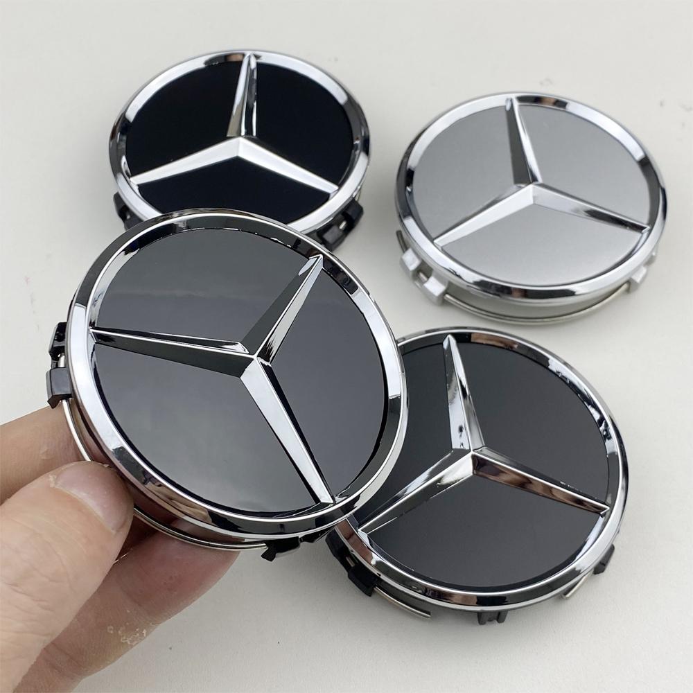 For Mercedes Benz amg 4pcs 75mm Wheel Hub Center Caps For Mercedes Benz W211 W205 C218 A207 CLA CLS E Class Auto Refit Stickers Accessories DN1