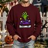 Men's Halloween Printed Long Sleeve T-Shirt Unisex Crewneck Casual Sports Top