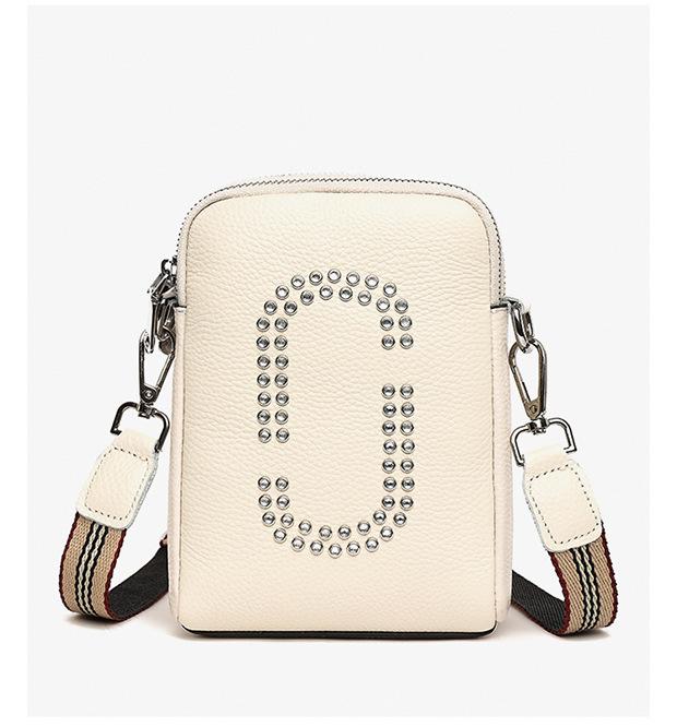 Genuine Leather Women'S Bag, Mobile Phone Bag, First Layer Cowhide Fashion Single Shoulder Crossbody Small Square Bag, Double Layer Change.