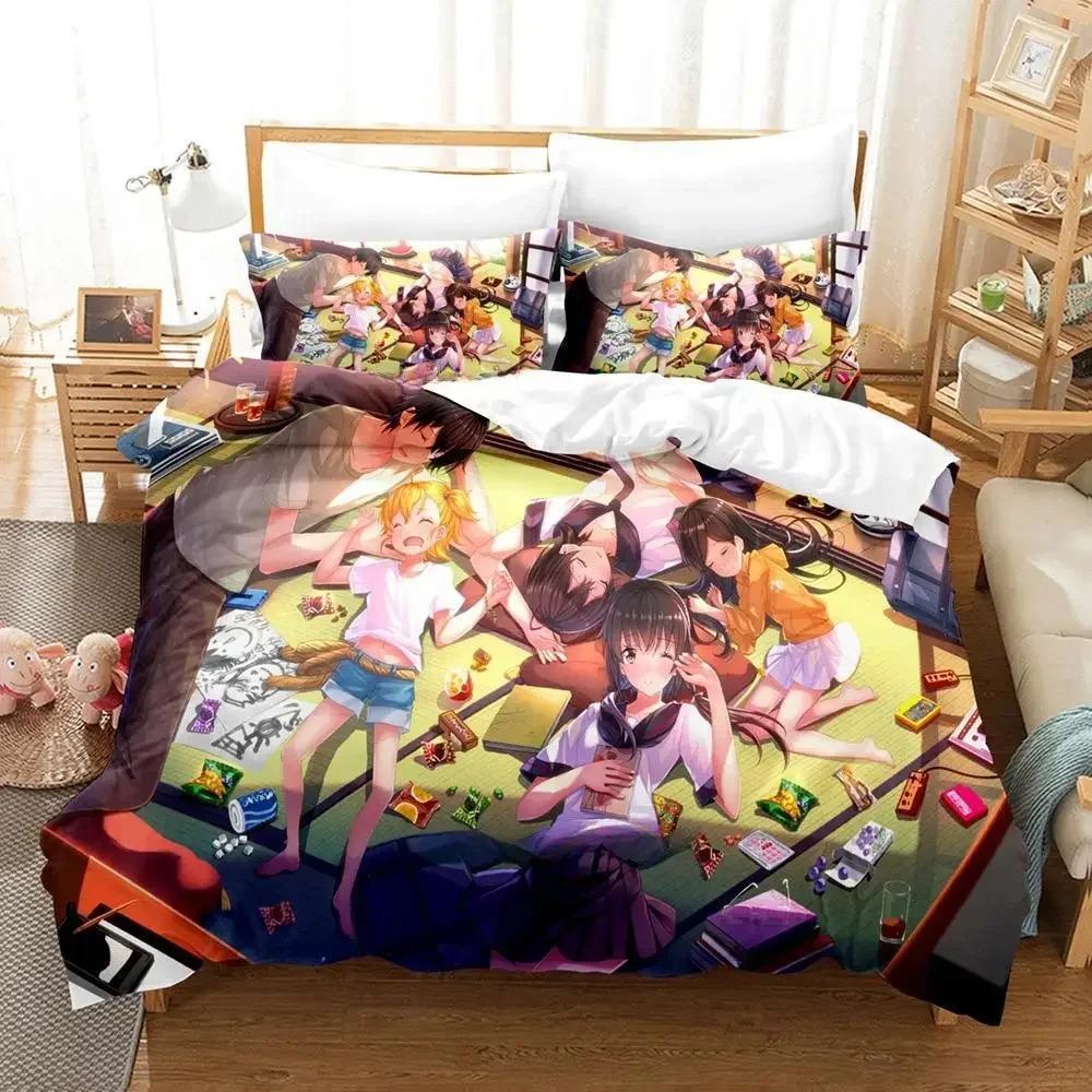 Barakamon Bedding Set Single Twin Full Queen King Size Bed Set Adult Kid Bedroom Duvet Cover Sets 3D Anime Bed Sheet Set