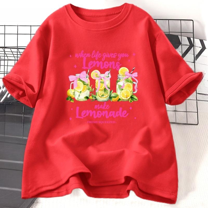 When Life Gives You Lemons Bedruikt T-shirt Dames Grappig Maak Limonade T-shirt Retro Katoen Korte Mouw Ronde Hals Dameskleding