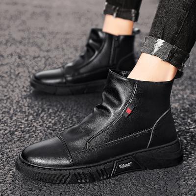 Stivali da esterno in pelle autunno e inverno scarpe casual da uomo stivaletti traspiranti scarpe stivali stile locomotiva scarpe da uomo