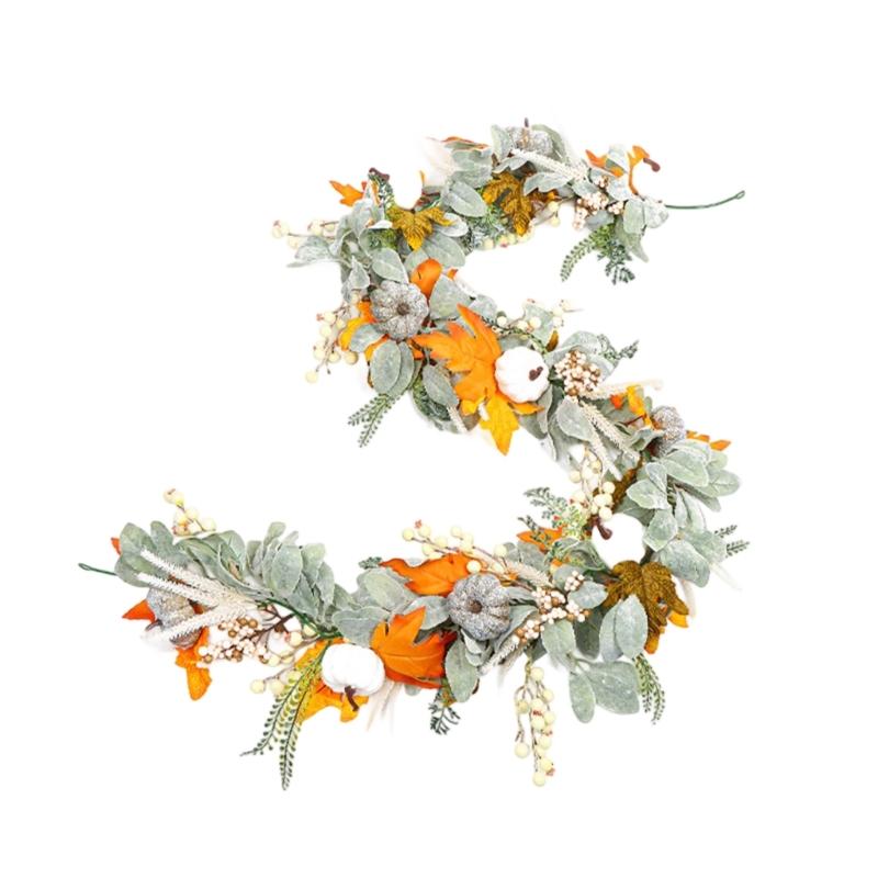 Durable Faux Maples Vine Wreath With Realistic Silk Leaves For Whole Year Wall Door Window Decoration