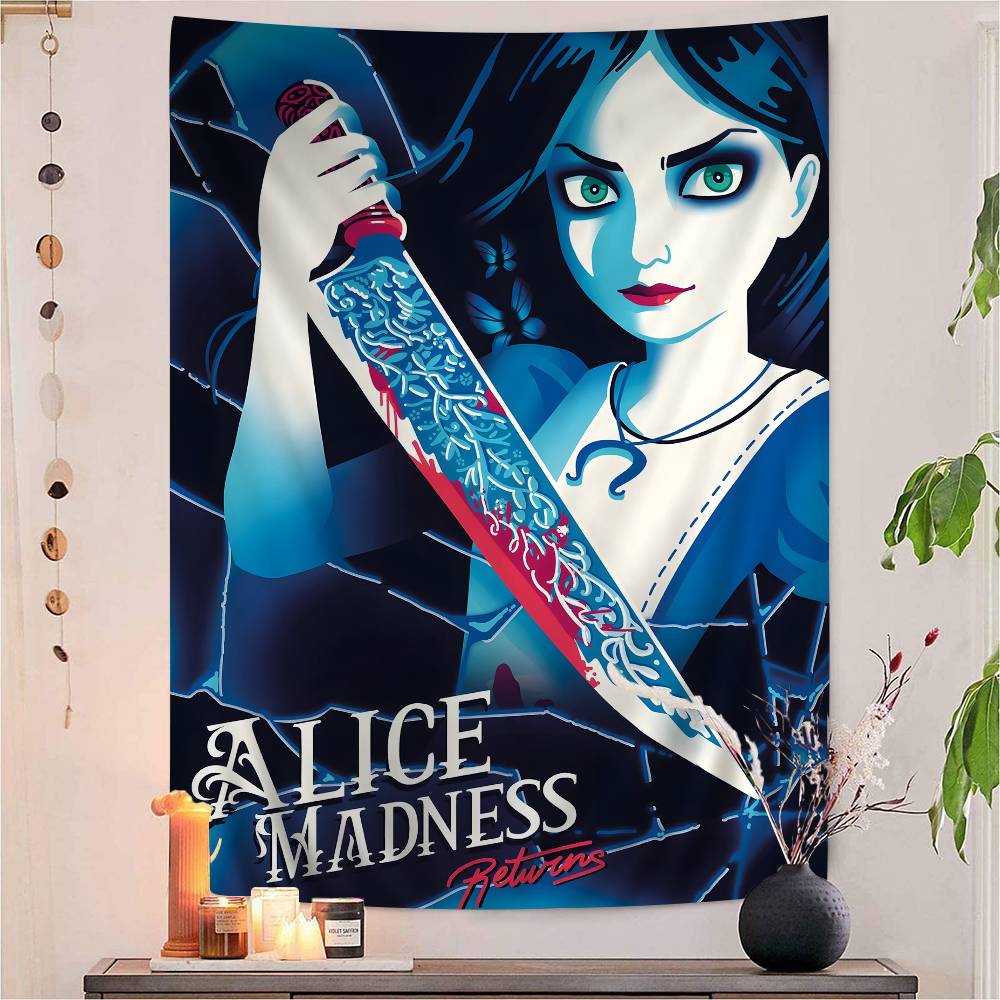 Game AAlice Madness Returns Tapestry Wall Hanging Cheap Hippie Wall Hanging Bohemian Wall Tapestries Mandala Wall Hanging