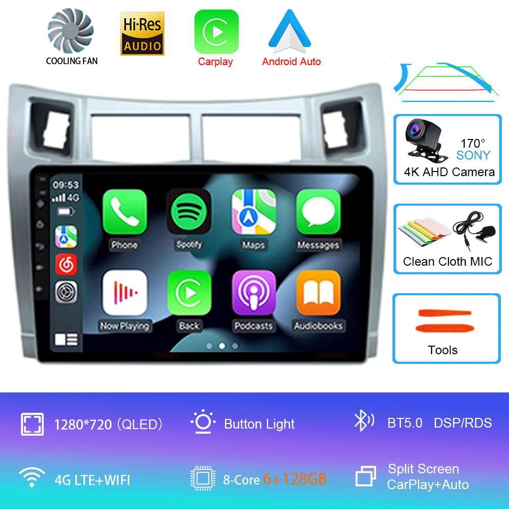 For Toyota Yaris 2005 2006 2007 2008 2009 2010 2011 2012 Carplay Car Multimedia Player Radio Car Radio Android 14 GPS Navigator