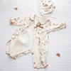 Spring & Autumn Baby Princess Oil Painting Bunny Romper & Lace Hat Set - Cotton & Peter Pan Collar
