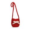 Single Shoulder Plush Bucket Bag Large Capacity New Year Red Tote Simple Red Crossbody Bag  Autumn