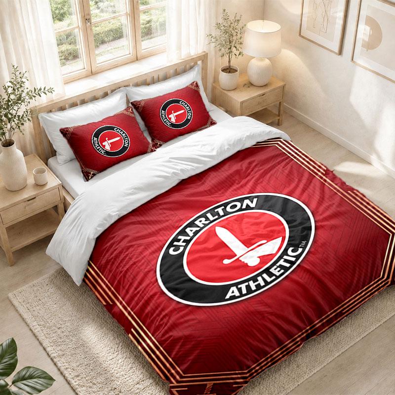 Bedding Set 1 Duvet Cover 2 Pillowcases Charlton Athletic FC Print Bedroom Home Decoration
