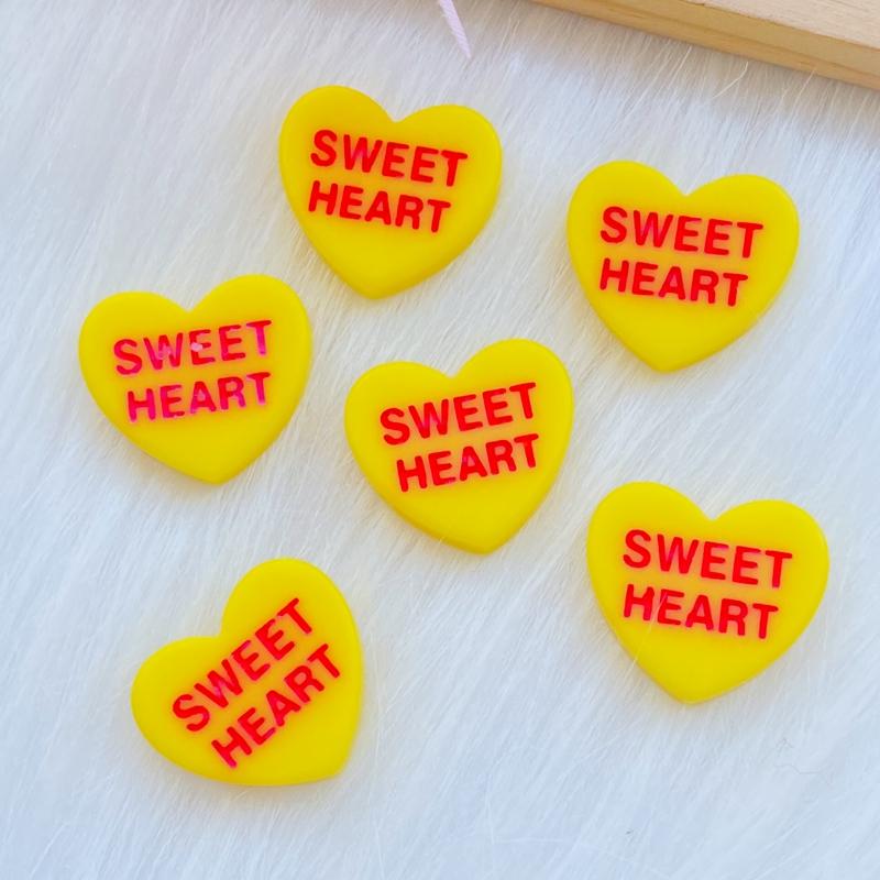 20pcs New Cute Resin Mini Heart Letter Flat back Cabochon Scrapbook Kawaii DIY Embellishments Accessories