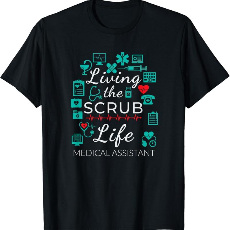 Living The Scrub Life Funny Medical Assistant T Shirt S разноцветный