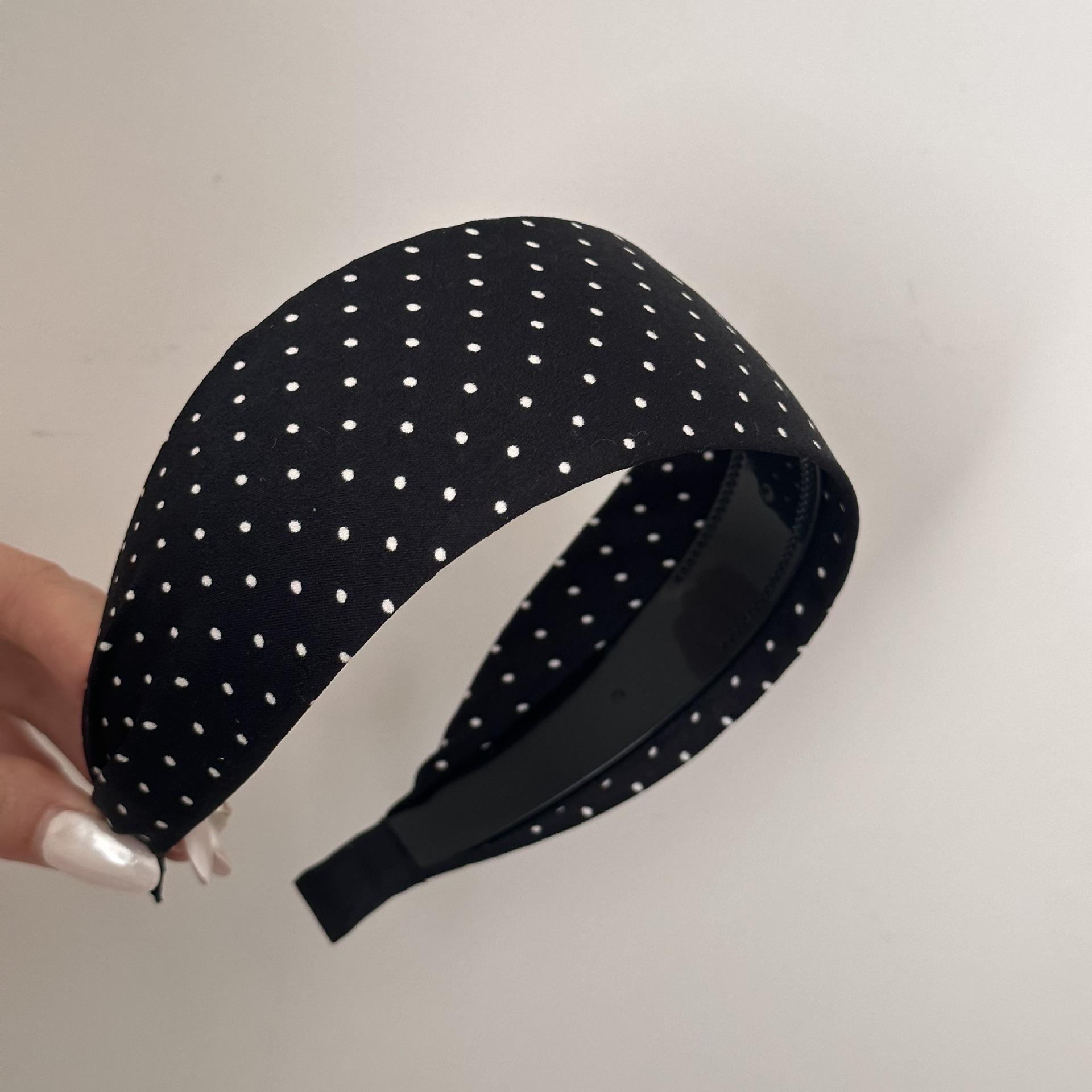 

Нова Корея Елегантна Мила в горошок Широка Пов язка на Голову Жіноча Подарунок Гумки для Волосся Обруч Аксесуари Головний Убір wide about 6 cm