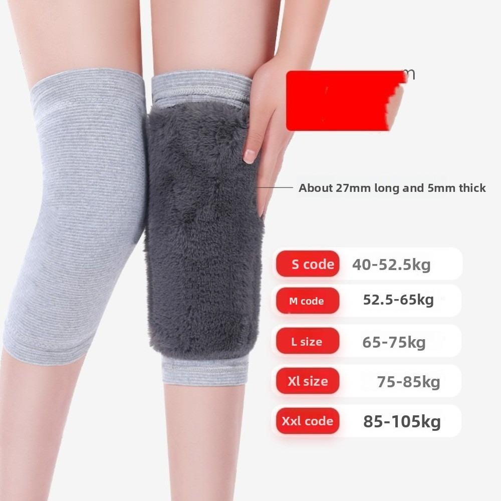 

Thickened Sports Leg Sleeves Rabbit Fur Winter Knee Pads New Knee Support Unisex XL сірий