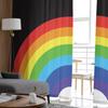Lustige Regenbogen Schwarze Tüllgardinen Wohnzimmer Küche Chiffongardine Schlafzimmer Balkon Transparente Gardine Mode Heimdeko