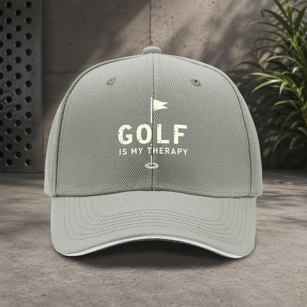 GolfThemed Adjustable Baseball Cap for Unisex Women Lightweight Duckbill Hat with Toggle Closure Hand Washable