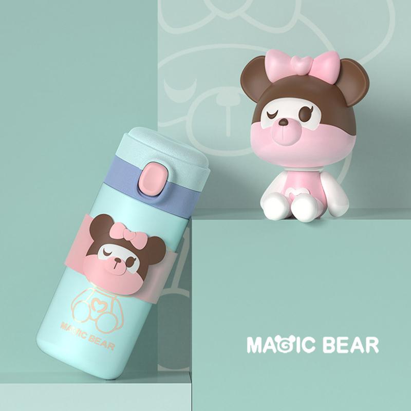 Cute Hot Water Bottle 304 Stainless Steel Cartoon Tumbler Thermos Bottle Coffee Mug Travel Insulated Tumbler Tea Cup Brand Flask