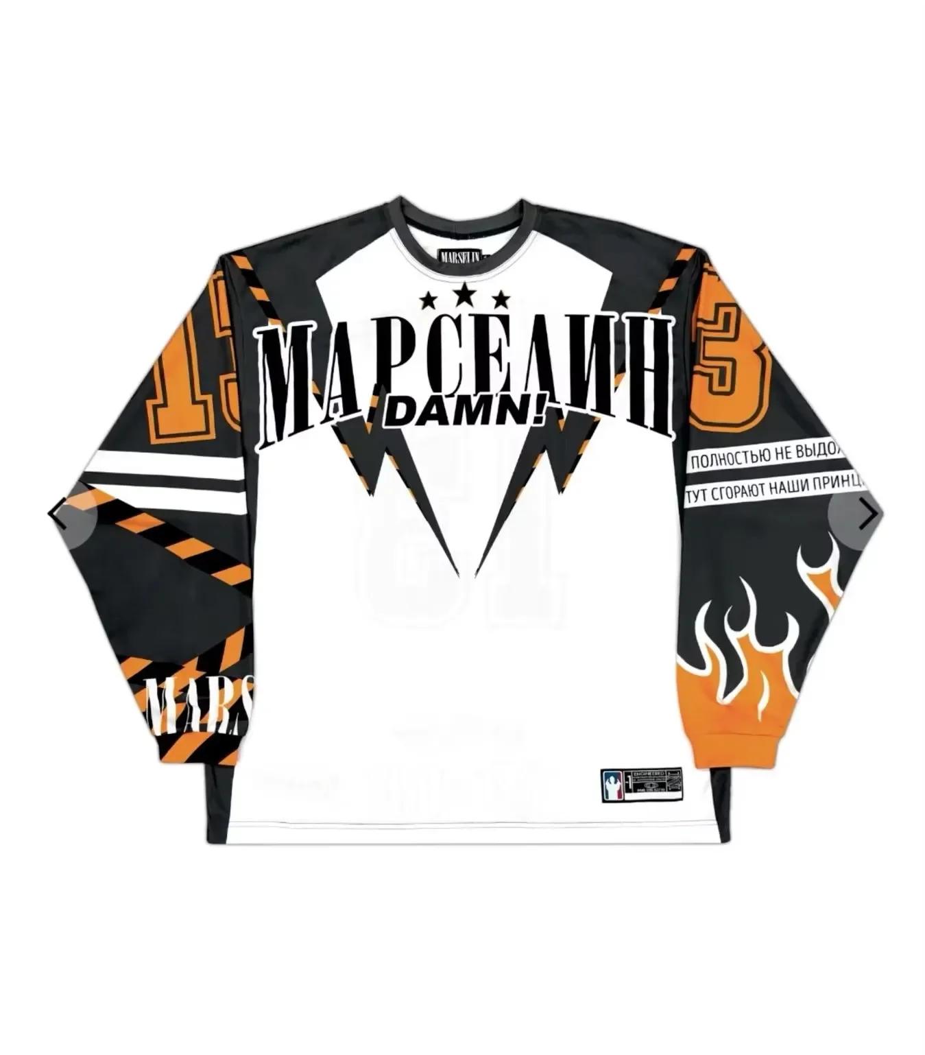 

Футболки с длинными рукавами Y2K Sprots Повседневная мода Harajuku Свободная бейсбольная майка Уличная одежда Ретро Классическая одежда Топы M