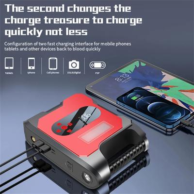 2000A Jump Starter Power Bank Air Pump Car Battery Emergency Boosters Air Compressor Portable Starting Device Car Starter