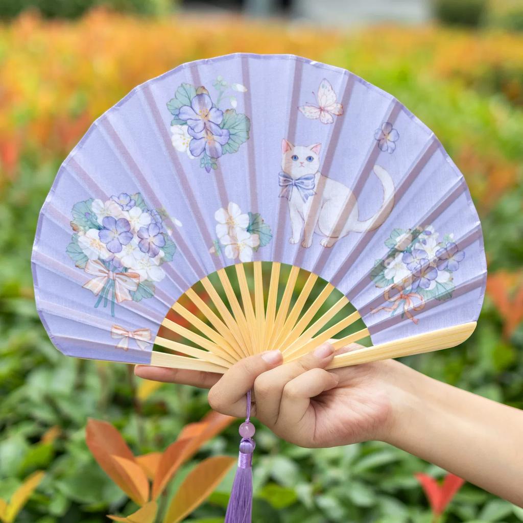 Ancient-Style Shell Fan, Chinese Folding Fan, Portable and Compact for Summer, Hanfu Sword Fan, Special Fan for Photography and Dance