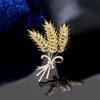 Luxury Wheat Ear Brooch: Elegant, Versatile Pin for Professional Suits and Fashionable Japanese-Korean Styles.