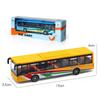 Simulation Bus Alloy Car Model Light Music Pull Back Double Section Bus Children's Sound and Light Toy Car