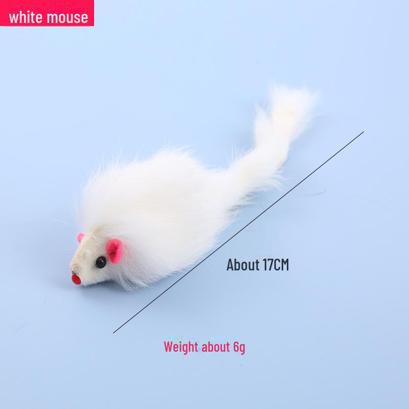 Large Rabbit Fur Mouse Simulation Plush Cat Toy with Sound