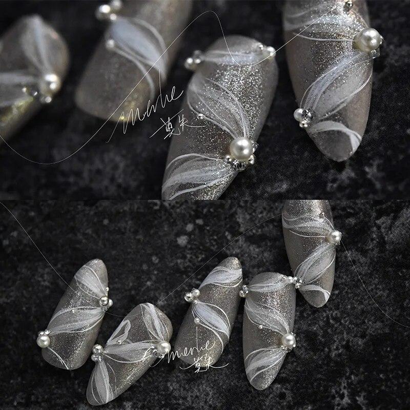 

3D модные наклейки для дизайна ногтей, дизайн маникюра, высокое качество, черно-белые ленты, растяжки, самоклеящиеся наклейки для украшения ногтей