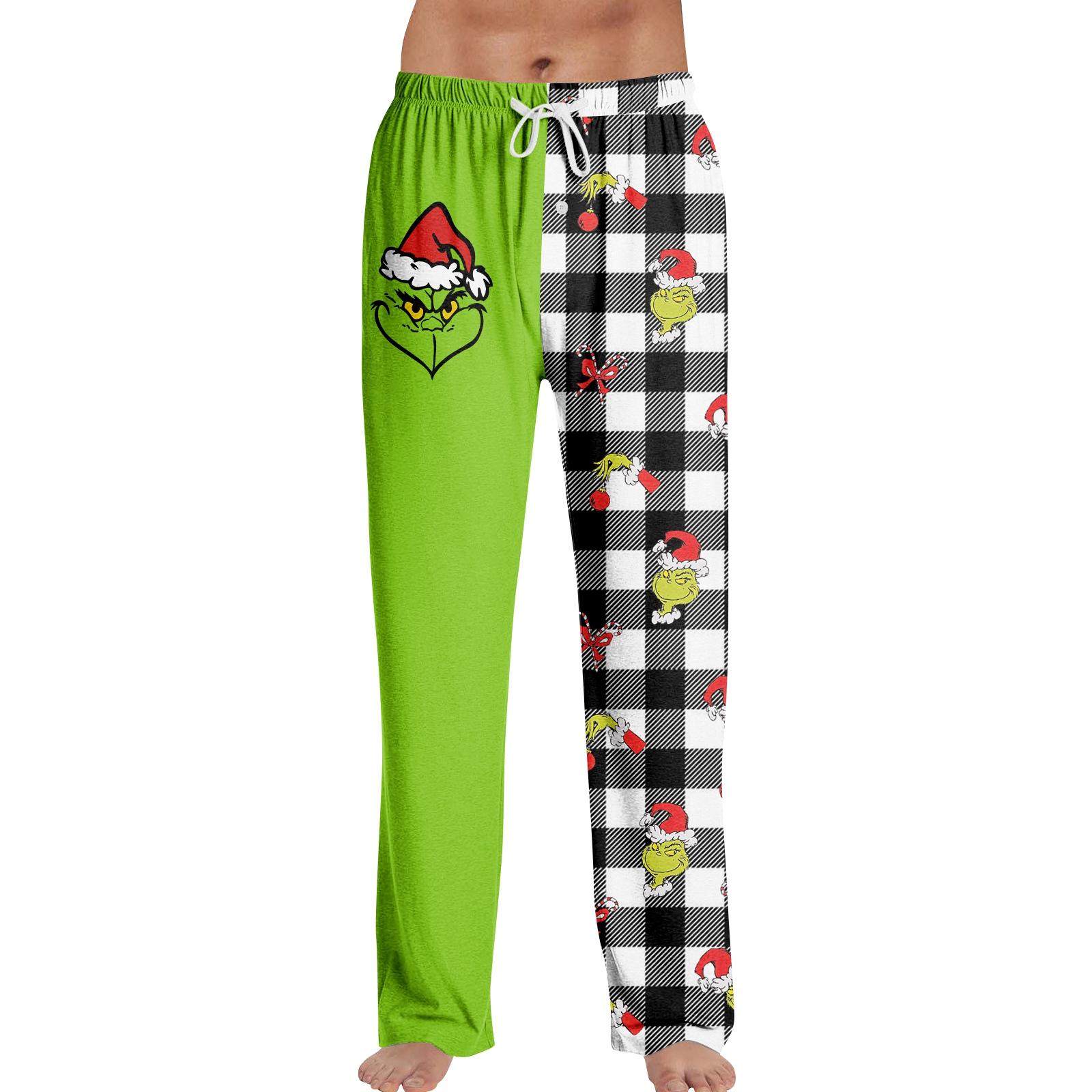 Men s Fashion Loose Christmas  Festival Printed Casual Pants Home Pajama Pants L