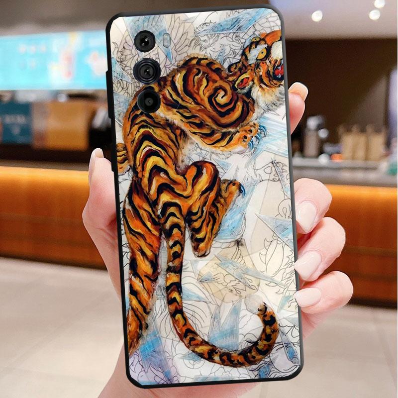 

Case For Motorola Edge 50 40 Pro 60 50 40 30 Ultra Neo Fusion G85 G72 G53 G54 G84 G13 G32 ukiyo-e Art Panther leopard Tiger Moto G32