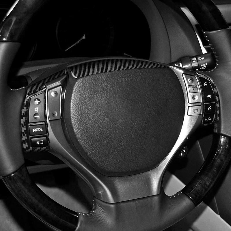Real Carbon Fiber Car Accessories Driver Wheel Button Decorative Set Cover Soft Sticker For Lexus RX350 RX450h 2013 2014 2015