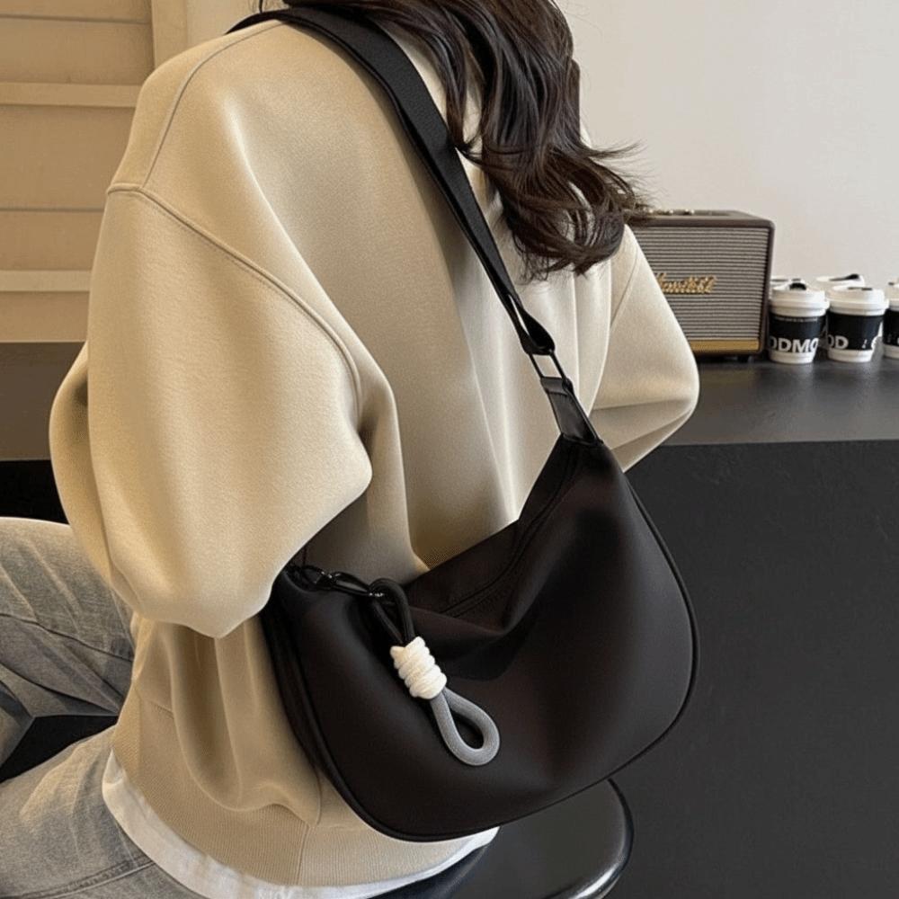 Wide Shoulder Strap Women Crossbody Bag Simple Oxford Dumpling Bag Single Shoulder Bag Commuting