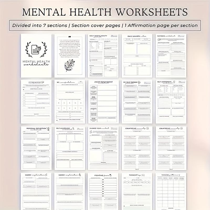 Mental Health Journal Anxiety & Guided Journal Self Care Journal To Practice Positive Thinking ADHD Planner With Mood Tracker