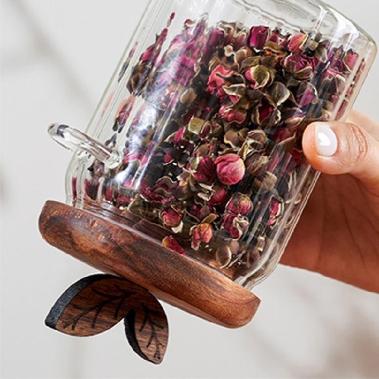 Multifunctional Glass Storage Jar Including Spoon High Borosilicate Glass Sealed Seal for Kitchen Pantries Home Office Use