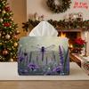 2D Flat 1pc, Tissue Box. Purple Dragonfly Floral Sea Pattern Napkin Dispenser, Reusable, Daily Desktop Tissue Organizer, Suitable for Kitchen Living R
