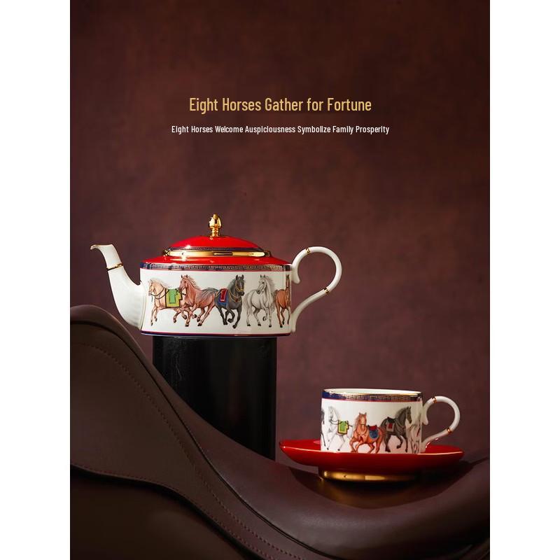 Auratic Success Horse Ceramic Tea Set