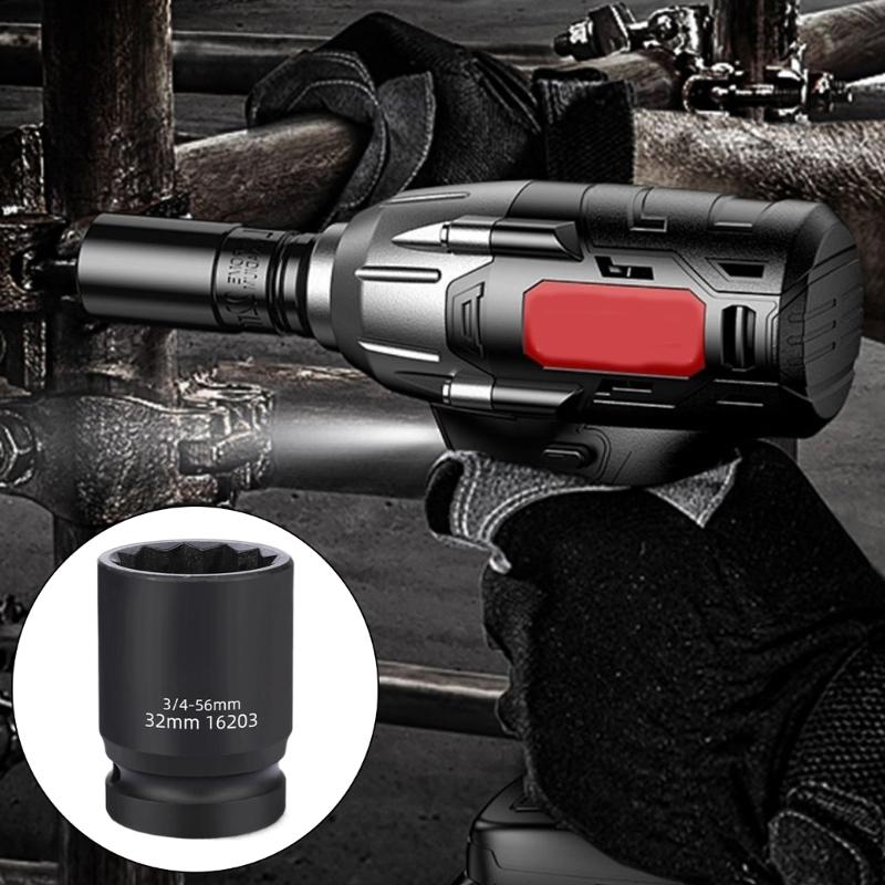 3/4Inch Drive 12 Point Impact Wrench Socket Ideal for Tire Changing and Mechanical Projects Auto Repair Easy Removal