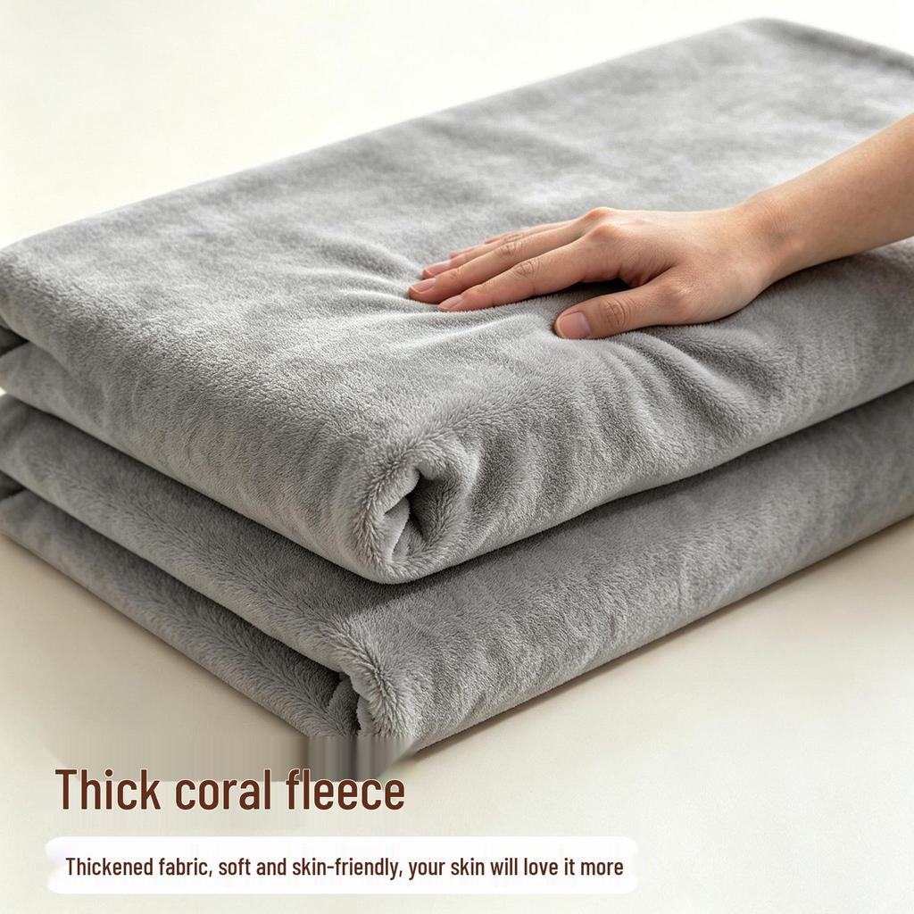 Customizable Soft Coral Fleece Massage Sheet - Large, Absorbent, Thickened Beauty Salon Towel Blanket