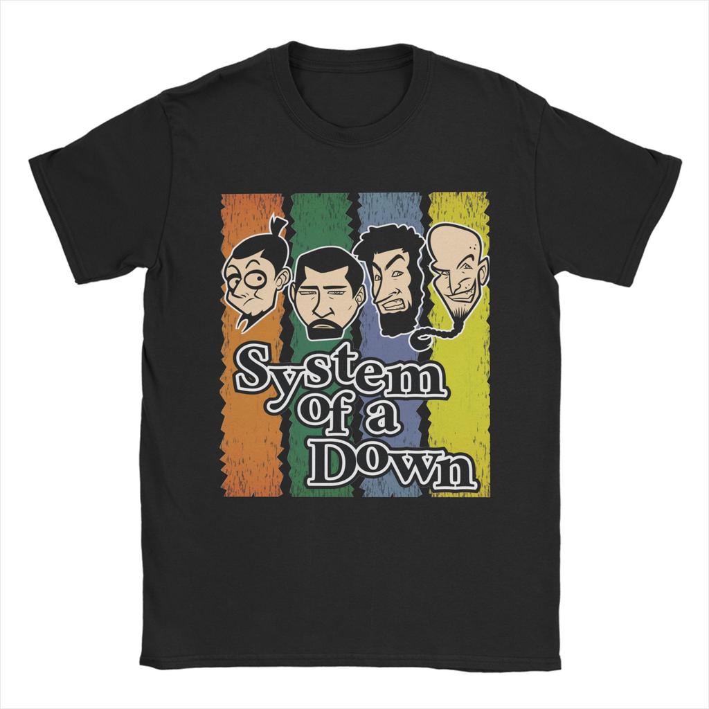 Novelty Punk Rock Band System Of A Down Tshirt Unisex Round Neck Short Sleeve Clothing  Cotton Summer Top Tee