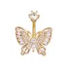 Simple Butterfly Navel Ring For Women Girls  Belly Button Rings Belly Piercing Jewelry Stainless Steel Navel Rings