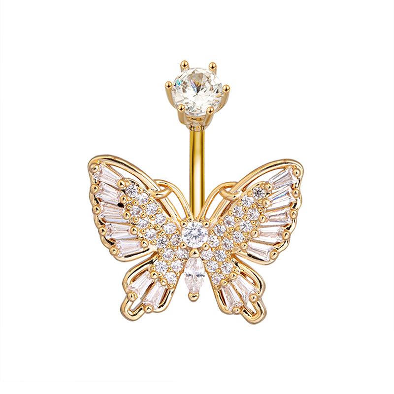 Simple Butterfly Navel Ring For Women Girls  Belly Button Rings Belly Piercing Jewelry Stainless Steel Navel Rings