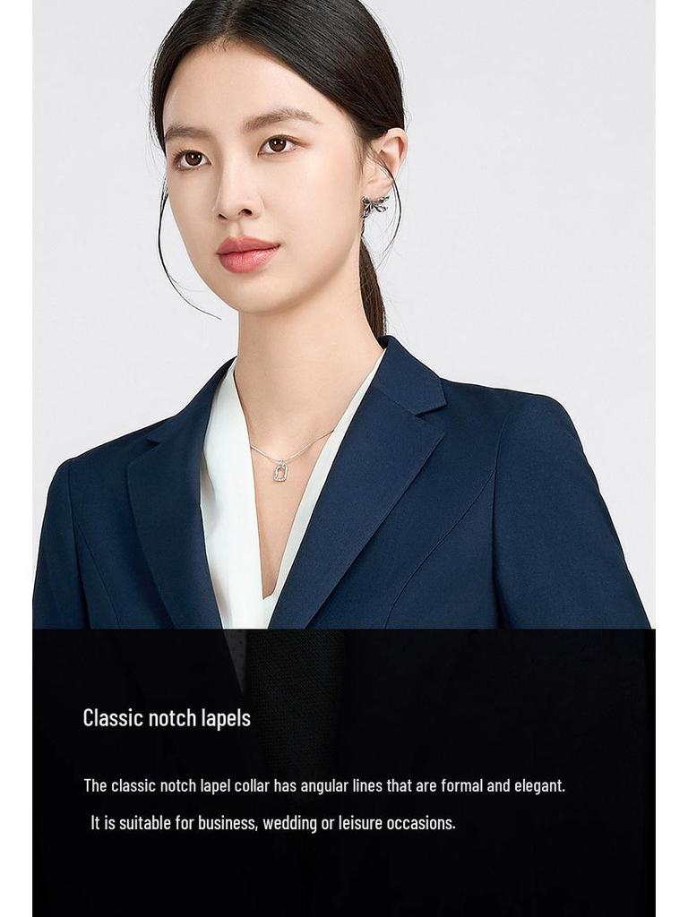 Navy Blue Women's Business Casual Suit Set for Professionals