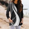 Women's Fashion Casual Round Neck Print 3/4 Sleeve Pocket T-Shirt Top