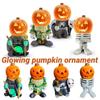 Pumpkin Resin Knight Halloween Decoration Figurine Light Garden Ornament Gift