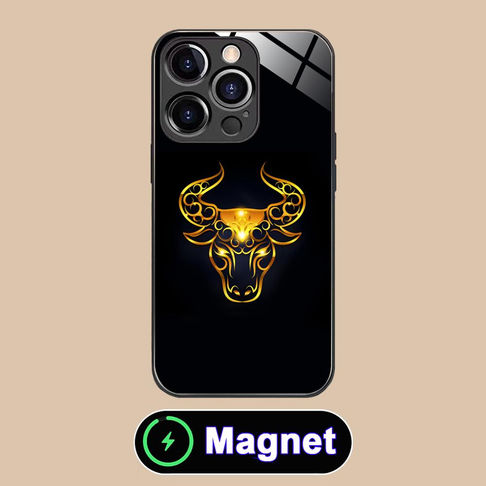 Bull Head Phone Case for iPhone 17 16 15 14 13 12 11 Air Pro Max Plus Mini Glass MagSafe Cover