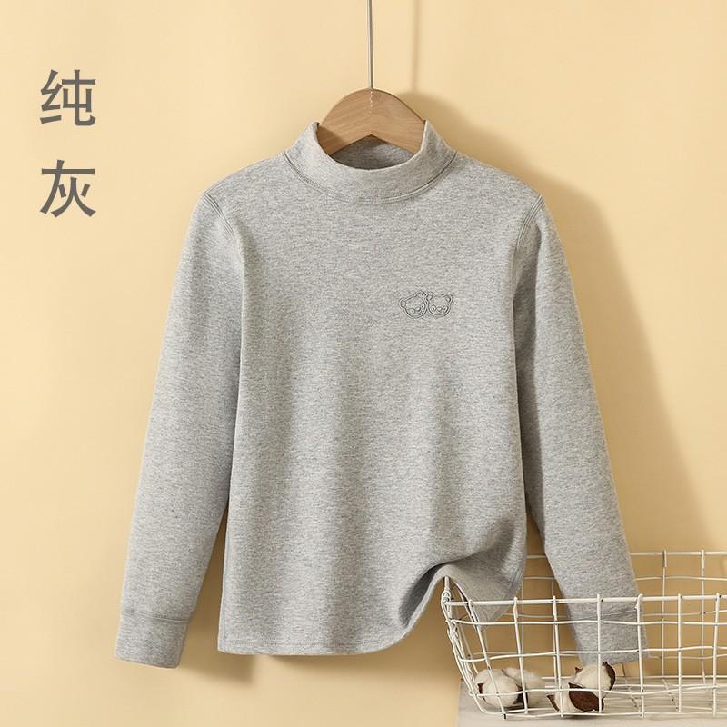 Kids Thermal Underwear Set Fleece Lined Mid-Collar Cotton Sleepwear Boys Girls Winter