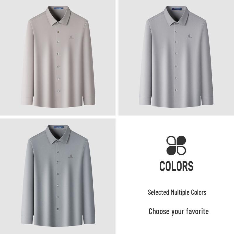 MONTAGUT Men's Cashmere Blend Long Sleeve Shirt