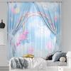 Cinnamoroll Wall Art Curtains Set of 4 Blackout 2 Lace Width 100 X Length 135cm Characters Heat Blackout (2 Curtains, Curtains)