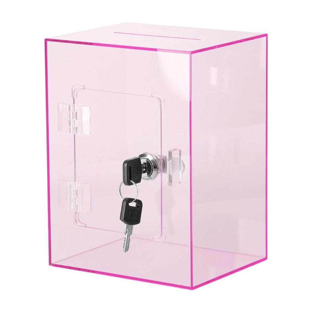 Acrylic Money Saving Box Lockable Coin Storage Box with Keys Large Capacity