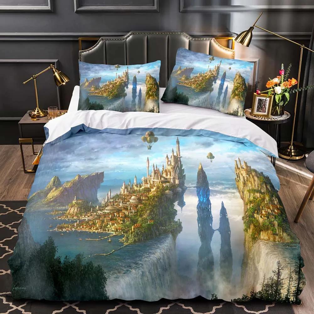 Magic Pattern Duvet Cover Fairy World Theme for Children Boys Girls Cartoon Fantasy Bedroom Decorations Polyester Quilt Cover
