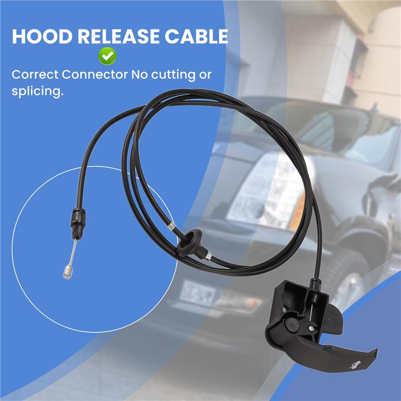 AB12-Hood Release Cable 912-176 20968782 15861818 For Cadillac Escalade Avalanche Hybrid GMC чёрный