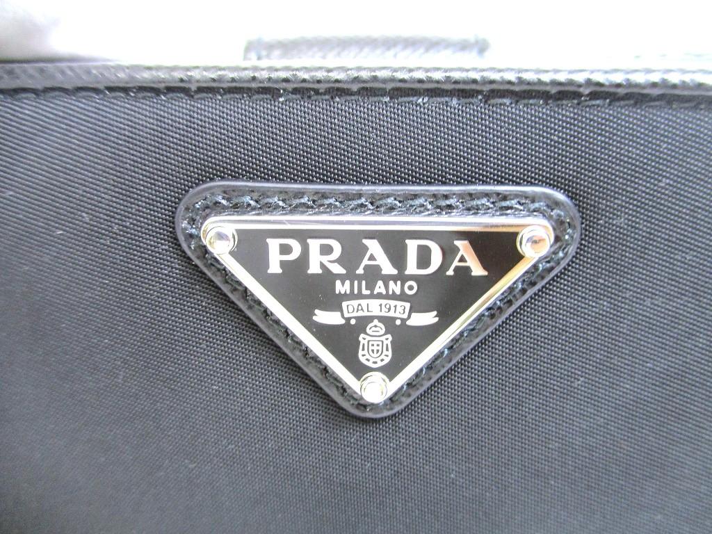 Authentic PRADA Black Nylon Saffiano Leather Bifold Wallet Compact Wallet #b246  Seller Refurbished